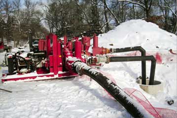 sewer over-pumping in winter